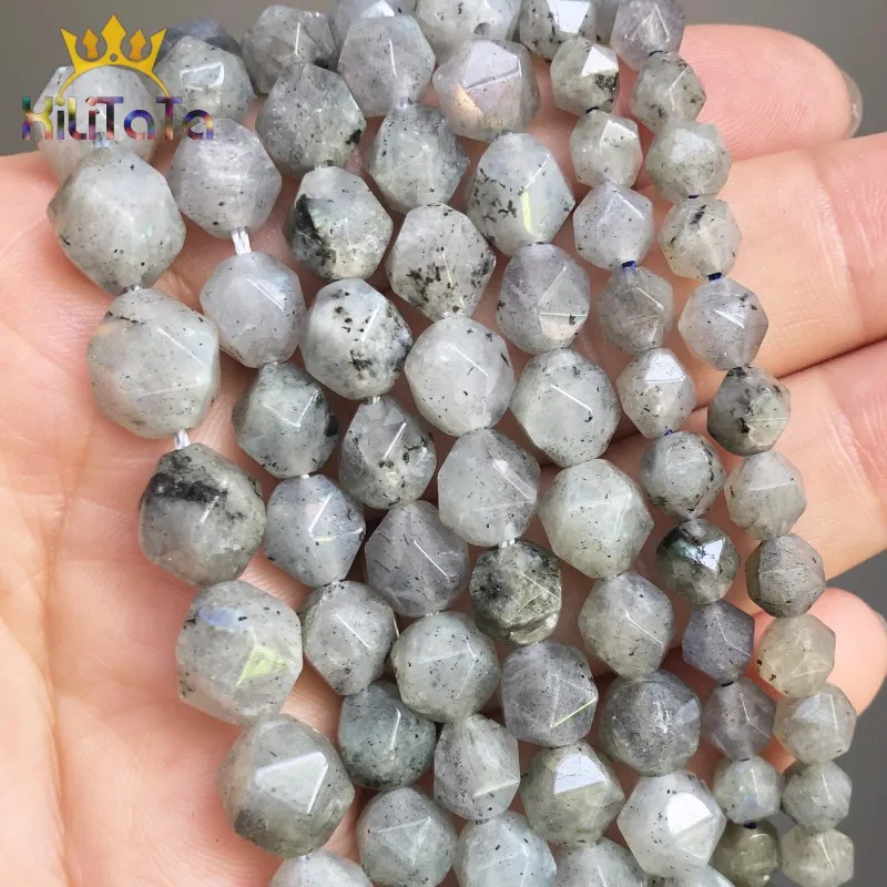 Natural Stone Beads Faceted Grey Labradorite Loose Spacer For Jewelry Making Bracelet Necklace Accessories 15&quot 6/8/10mm | Украшения и