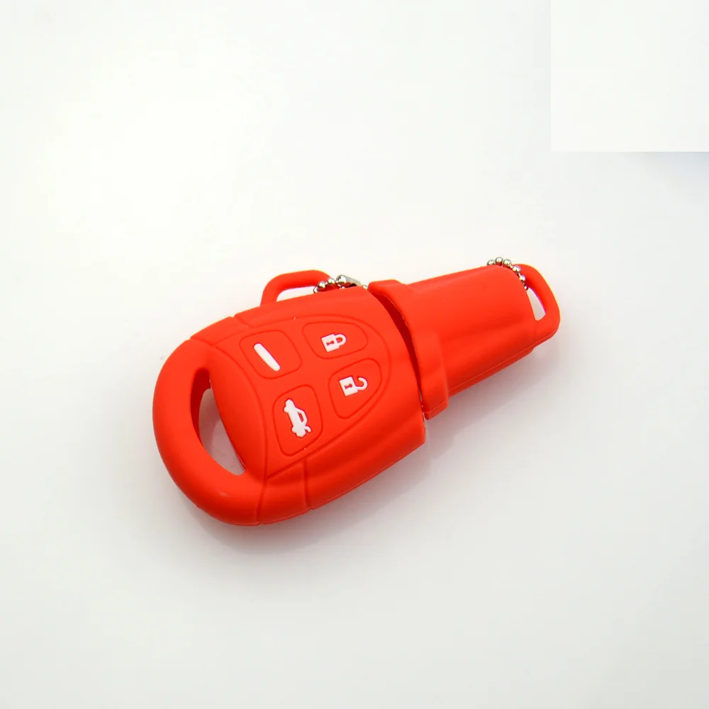 Keyforkesscustodia protettiva per custodia in Silicone per auto a 4 pulsanti in gomma per SAAB 93 95 9-3 9-5 sostituzione della copertura del telecomando Fob Shell rosa rosso - H0f96270566ea43ee81eccbcd18eb8657e