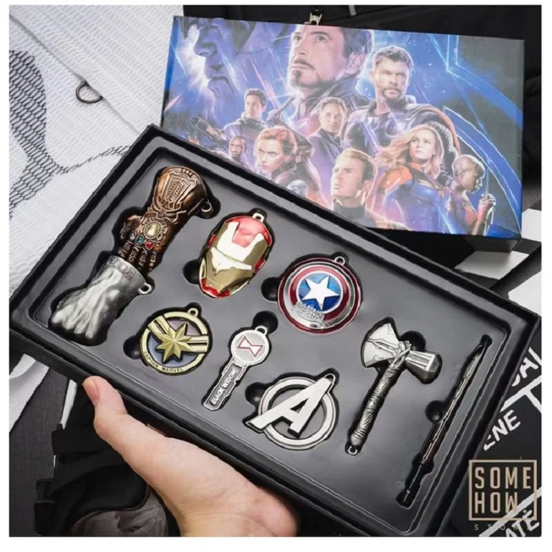 9 шт./компл. фигурки героев Marvel игрушки Тор Хармер Капитан Америка щит брелки