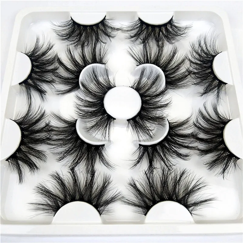 

7 пар норковых ресниц, 25 мм, натуральные накладные ресницы, оптовая продажа, искусственные норковые ресницы без жестокости