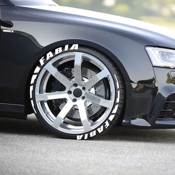 

Rubber Letters Tire Sticker Car Four-Wheel Number Stripe Decoration Label DIY Styling For Skoda Fabia Auto Wheel Decals Logo