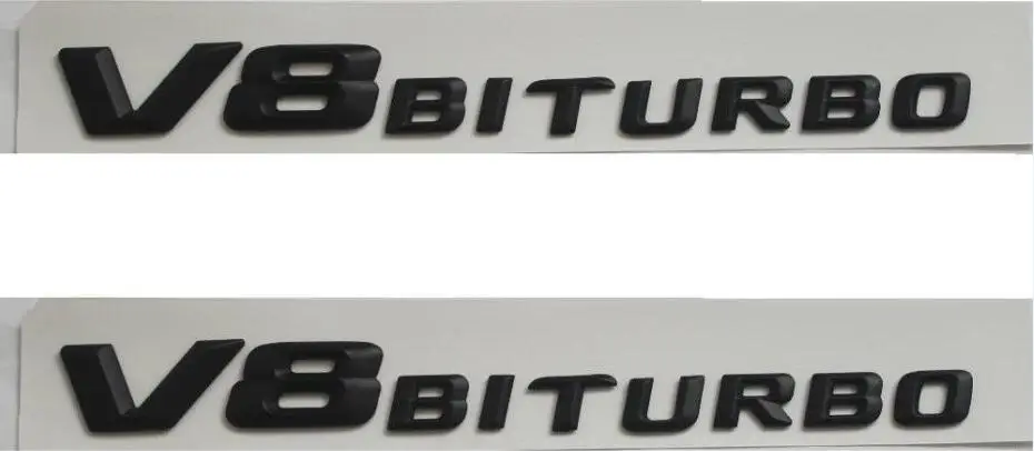 Для MERCEDES V8 BITURBO V12 BITURBO боковое крыло логотип табличка украшение-эмблема Модифицированная 2 шт - Цвет: 2pcs v8 black
