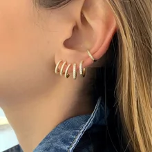 Роскошные маленькие круглые Австрийские прозрачные CZ серьги для женщин, модные вечерние элегантные серьги-гвоздики, ювелирные изделия из серебра 925 пробы