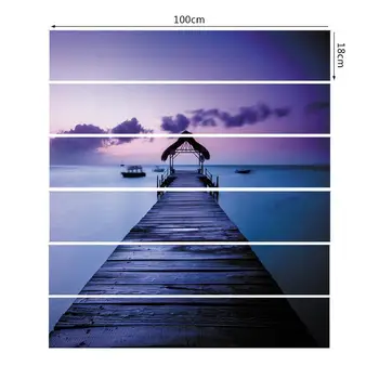 

6pcs/set Bridge Scenery 3D Stair Stickers Waterproof Decals Wallpaper Removable Floor Wall Room Sticker 18*100cm Home Decoration