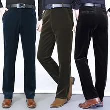 Осенние новые мужские вельветовые брюки с высокой талией стрейч вельвет повседневные брюки мужские черные прямые брюки больше размеров 30-40 42