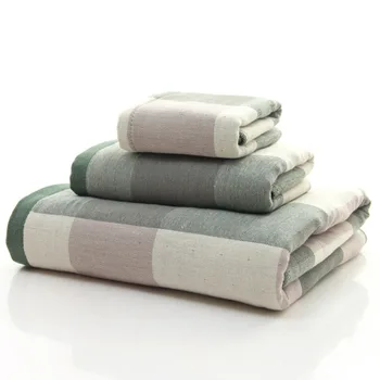 

Japanese Stripe Bath Towel Cotton Bathroom Absorbent Reusable Square Towel Custom Gift Toalla Playa Grande Towel Sets EF50BT