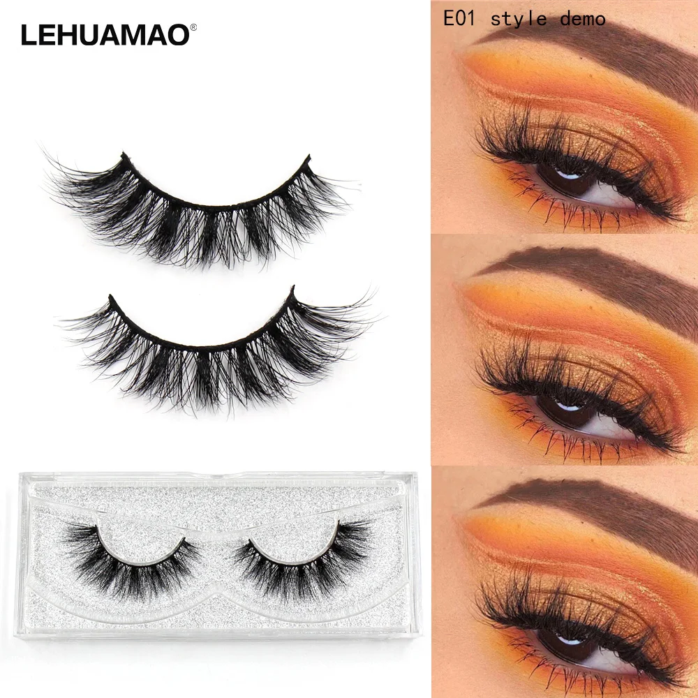 

LEHUAMAO Eyelashes 3D Mink Lashes natural handmade volume soft lashes long eyelash extension real mink eyelash for makeup E01