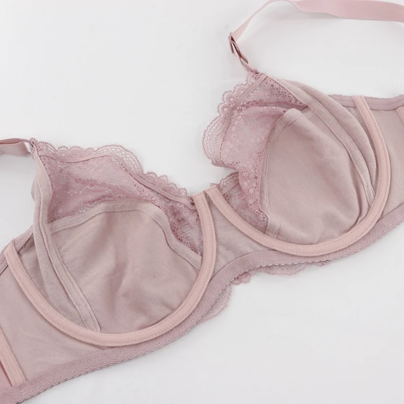 PariFairy Women Sexy Lace Bra Underwire Gather Adjustment Lingerie Unlined Push Up Bras Underwear Big D DD E Cup Plus Size 38-48