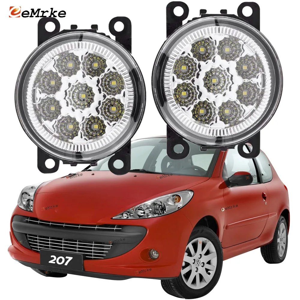 

EEMRKE Car-Styling For Peugeot 207 3D 5D Brazil 2009 2010 2011 2012 2013 2014 9-Pieces Led Fog Lights H11 12V Fog Head Lamp