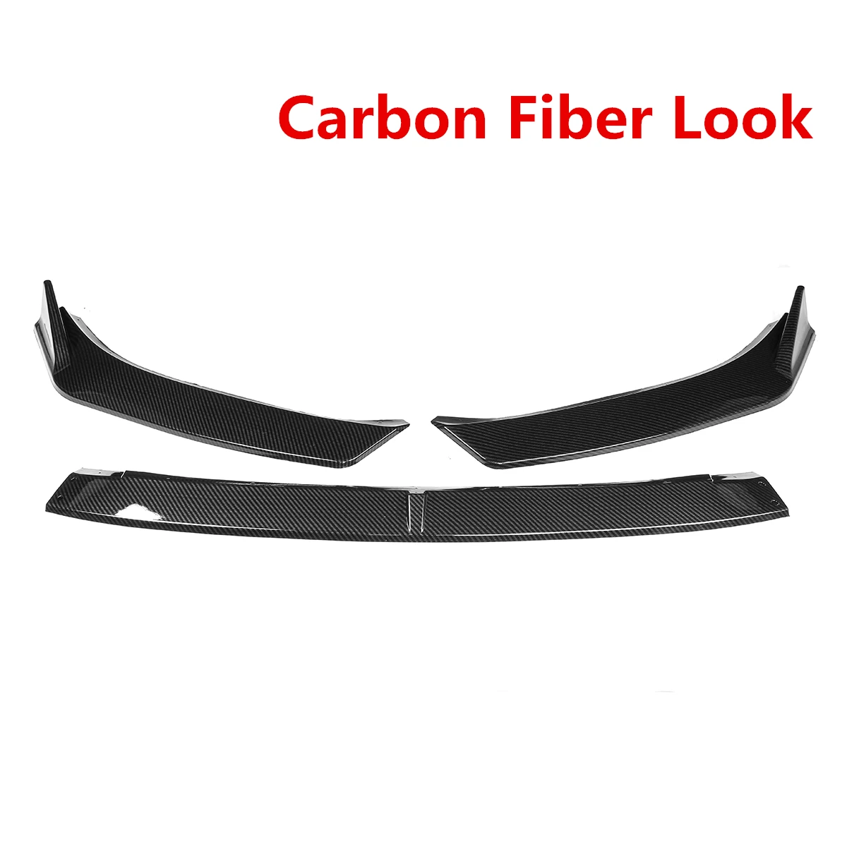 Carbon Fiber Look 3 шт. автомобильный передний бампер сплиттер для губ отражатель губы спойлер диффузор Защитная крышка Накладка протектор для Mazda 6 Atenza - Цвет: Carbon Fiber Look