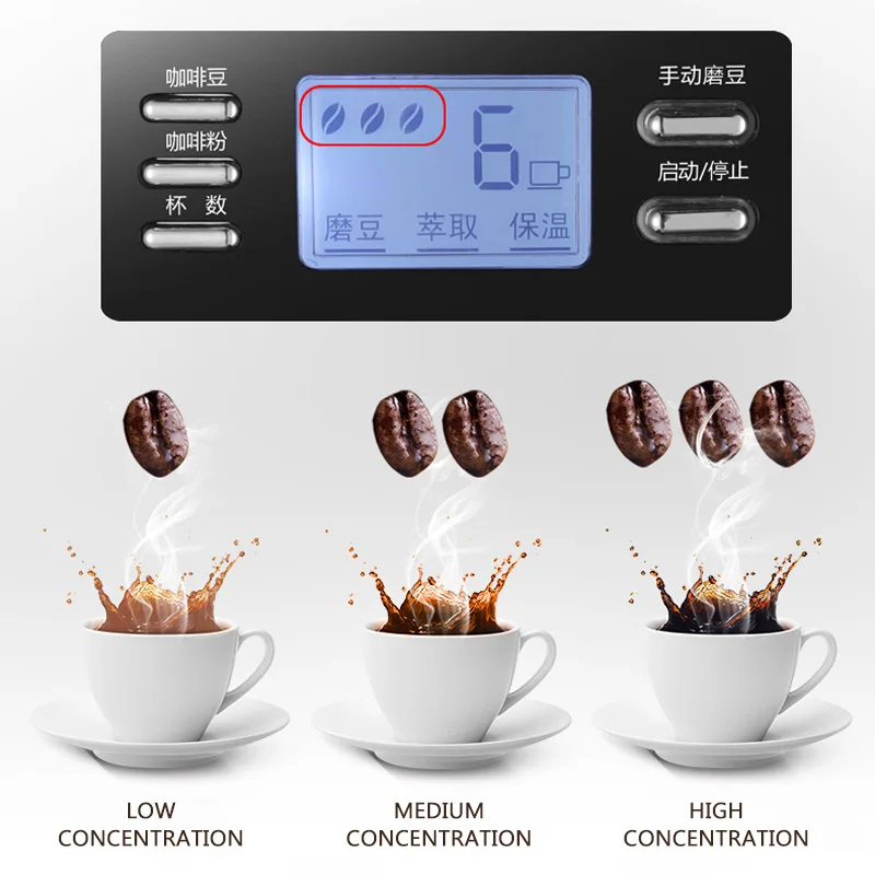 Automatic Coffee Machine Coffee Grinder Machine Freshly Cooked Boiled Drip Type American Coffee Pot Tea Machine BG-315T Automatic Coffee Machine Coffee Grinder Machine Freshly Cooked Boiled Drip Type American Coffee Pot Tea Machine BG-315T