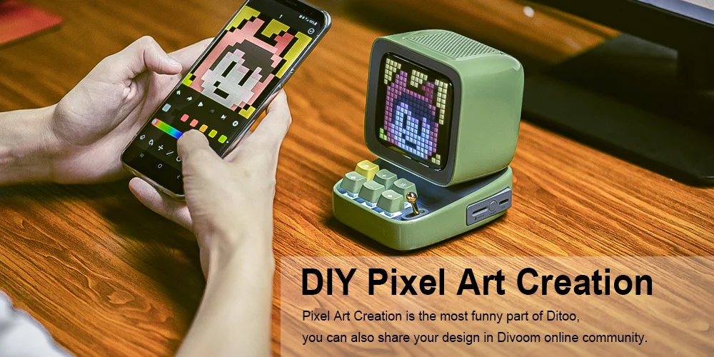 Divoom Ditoo Retro Pixel Art Bluetooth Portable Speaker