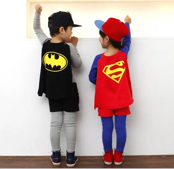 

Cherry Pie Childrenswear Spring And Autumn Superman Batman Modeling Set MEN'S GIRL'S Suit Tz89