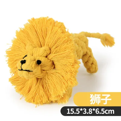 1PC Color random Игрушки для собак, устойчивые к укусам, ручная вязка, все виды милых животных, форма жевательных зубов, очистка, хлопковая веревка, ручка, узел, товары для домашних животных - Цвет: 1PC Color random