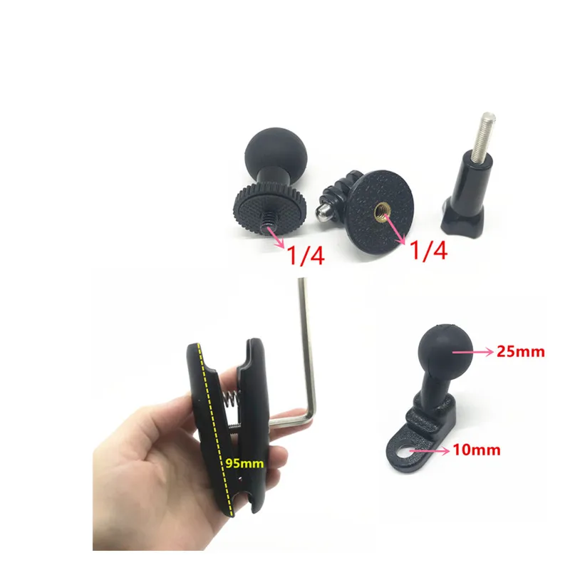 Rear view mirror set Для GoPro 8 держатель для Руля Мотоцикла Yi 4K зеркало заднего вида для sony SJCAM EKEN GoPro DJI Osmo аксессуары для экшн-камеры - Цвет: Rear view mirror set
