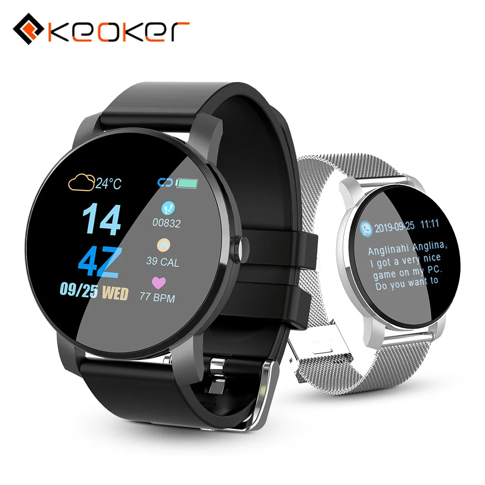 

Keoker Q5 Smart Watch Men Weather Forecast Health Tracker Heart Rate Monitor Smart Sport Watch Android IOS Support Multi Straps