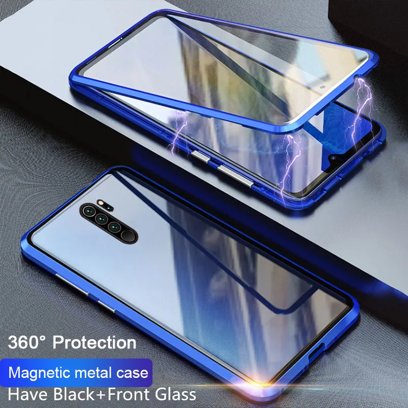 Металлический магнитный адсорбционный чехол для Xiaomi Redmi Note 8 7 Pro K20 закаленное