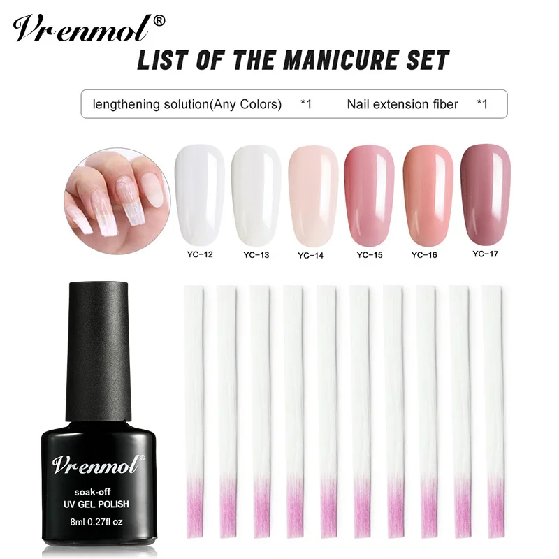

Vrenmol Poly Gel Nail Extension UV Builder Gel Nail Art Natural Pink Clear Camouflage Color Finger Extension Nail Crystal Gel