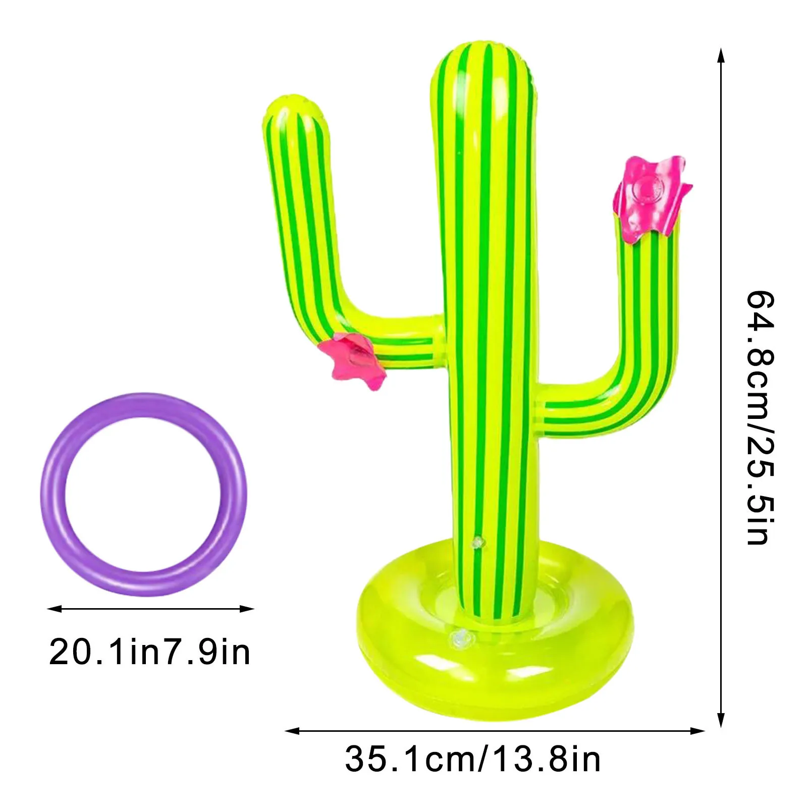 Iatable Cactus Swimming Pool Ring Family Water Pool Party Toss Games With 4 Ring Parent-child Outdoor Summer Water Fun Game pool floating hammock
