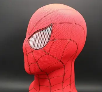

2020 Cosplay Hood Party Hat Full Head Spider-Man 2 3D Red Latex Masks Halloween Spiderman Flexible Mask