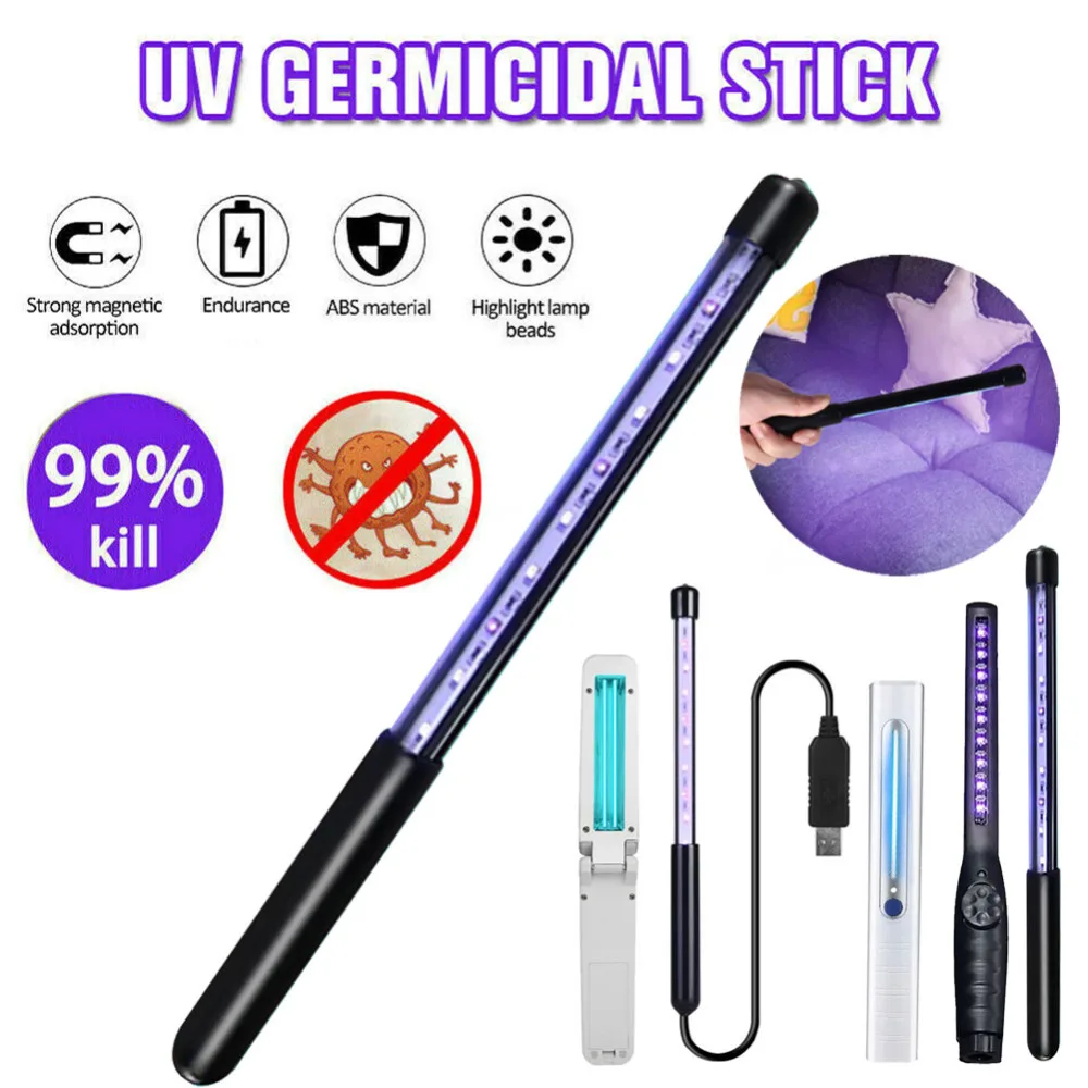 Portable UV Sterilizer Lamp Handheld UVC Disinfection Light Stick Ultraviolet Germicidal Lights Travel Home Bactericidal Lamp (4)