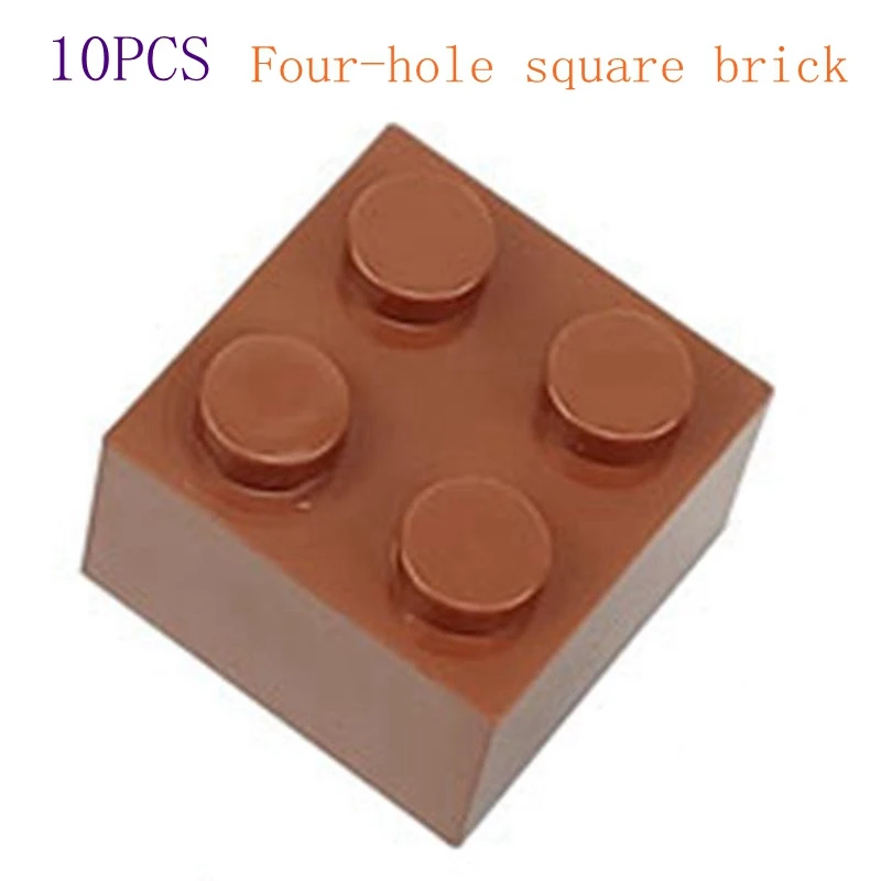 

Legoing Accessories Brick 2x2 3003 10pcs Model Four-Hole Square Bricks Brown Building Blocks Toys For Children Creators Legoings