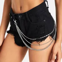 Панковский уличный брелок для брюк для женщин и девочек, металлический кошелек, цепочка для ремня, хипстерский брелок для брюк, брелок для ключей в стиле хип-хоп, модное ювелирное изделие