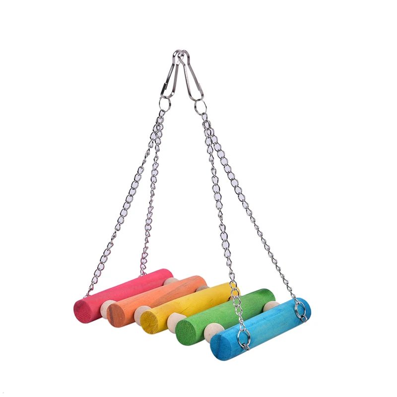 Best Seller Columpio colgante de pájaro para mascotas, juguetes de madera para loros, perchas, accesorios para mascotas NRwoeyAdmpo