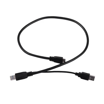 

USB 3.0 A Male to Micro B Y Cable for Mobile Hard Drive HDD 60cm Long Black