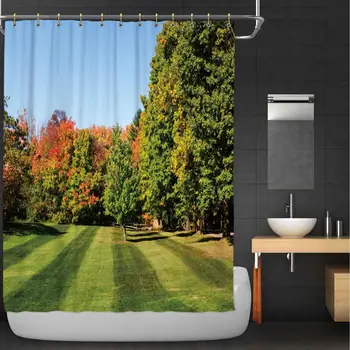 

Backyard Fabric Shower Curtain,190090 for Bathroom,72''W x 72''H