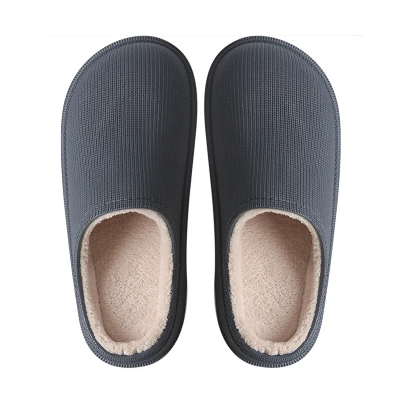 Suihyung/зимние домашние плюшевые тапочки; водонепроницаемые мягкие теплые флисовые шлепанцы на платформе из ЭВА; Женская Мужская Закрытая обувь; обувь из хлопка