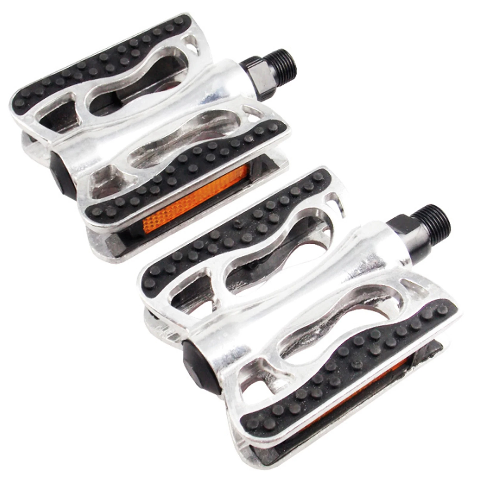 1 Pair MTB Aluminium Alloy Mountain Bike Bicycle Cycling Pedals Flat-Silver Ultra-light Non-Slip Bicycle Pedal