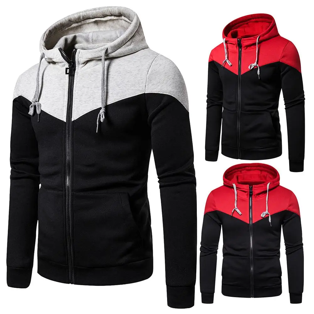 

2019 Hot Sale Spring Autumn Hooded Jacket Men's Hoodies Hip Hop Zipper Slim Fit Hooded Sweatshirts Male Coats With Pockets