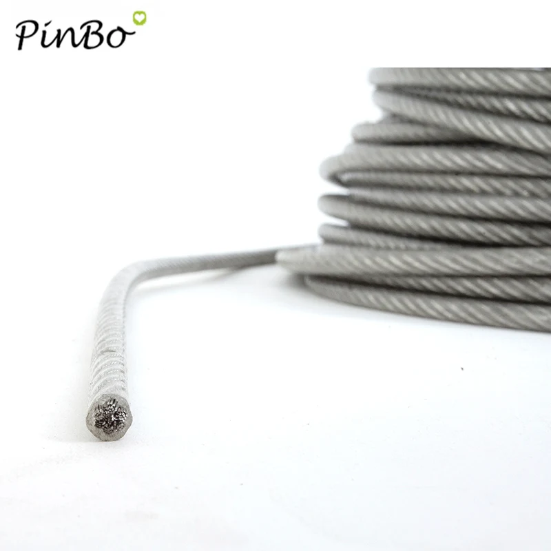 Stainless Steel Wire 5 Meter wire Rope PVC Transparent Coated Cable Stainless Steel rope Clothesline Diameter 0.8mm 1mm 1.5mm 2mm 3mm