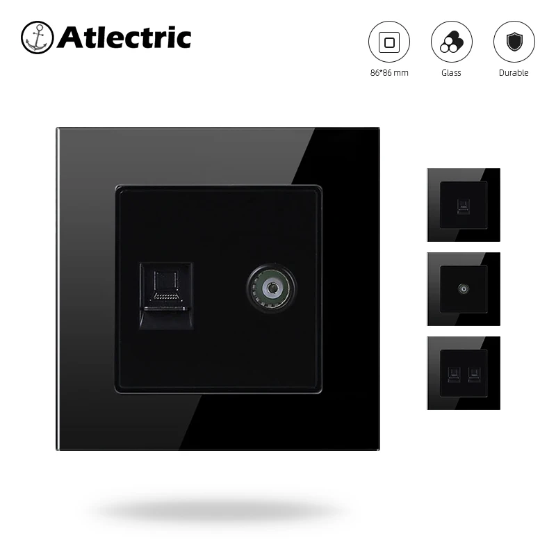 Atlectric Rj45 и ТВ порт выход телевидение компьютерная розетка двойной Интернет