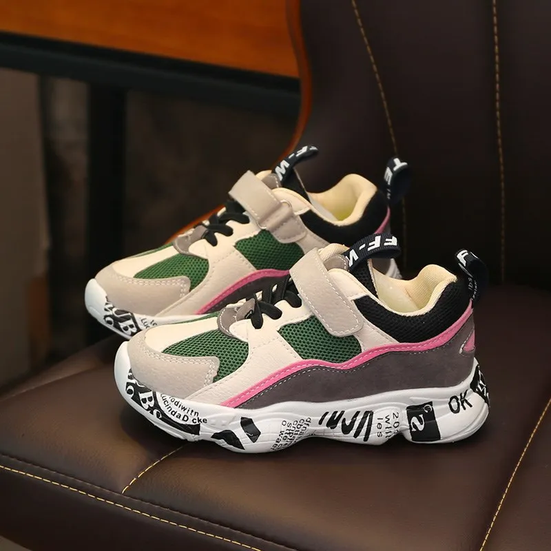 

Anti-Slippery Winter Kids Sports Shoes Children Casual Boys Patchwork Sneaker Fashion Autumn Graffiti Girls Student Boots