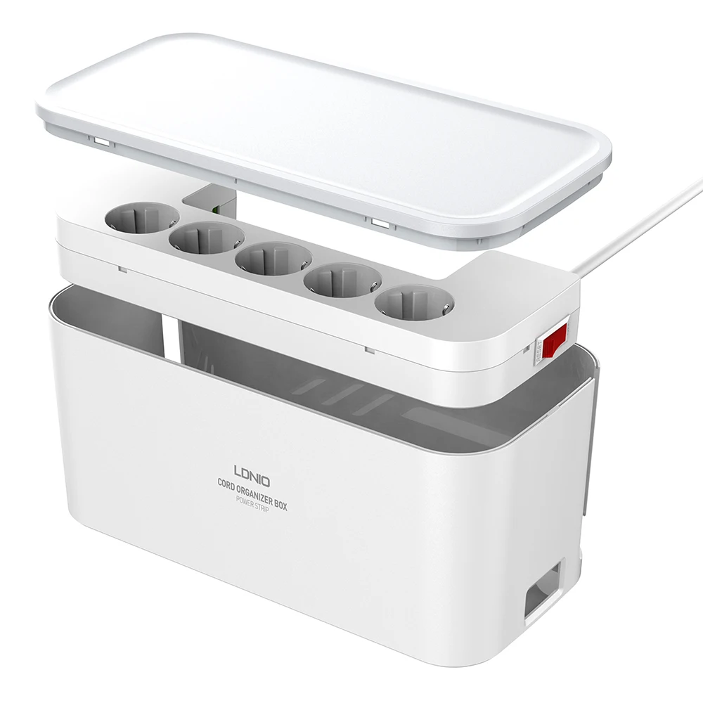 EU Plug Power Strip Electronic Socket 5AC Outlets 3 USB Extension Sockets With Cable Storage Box | Электроника