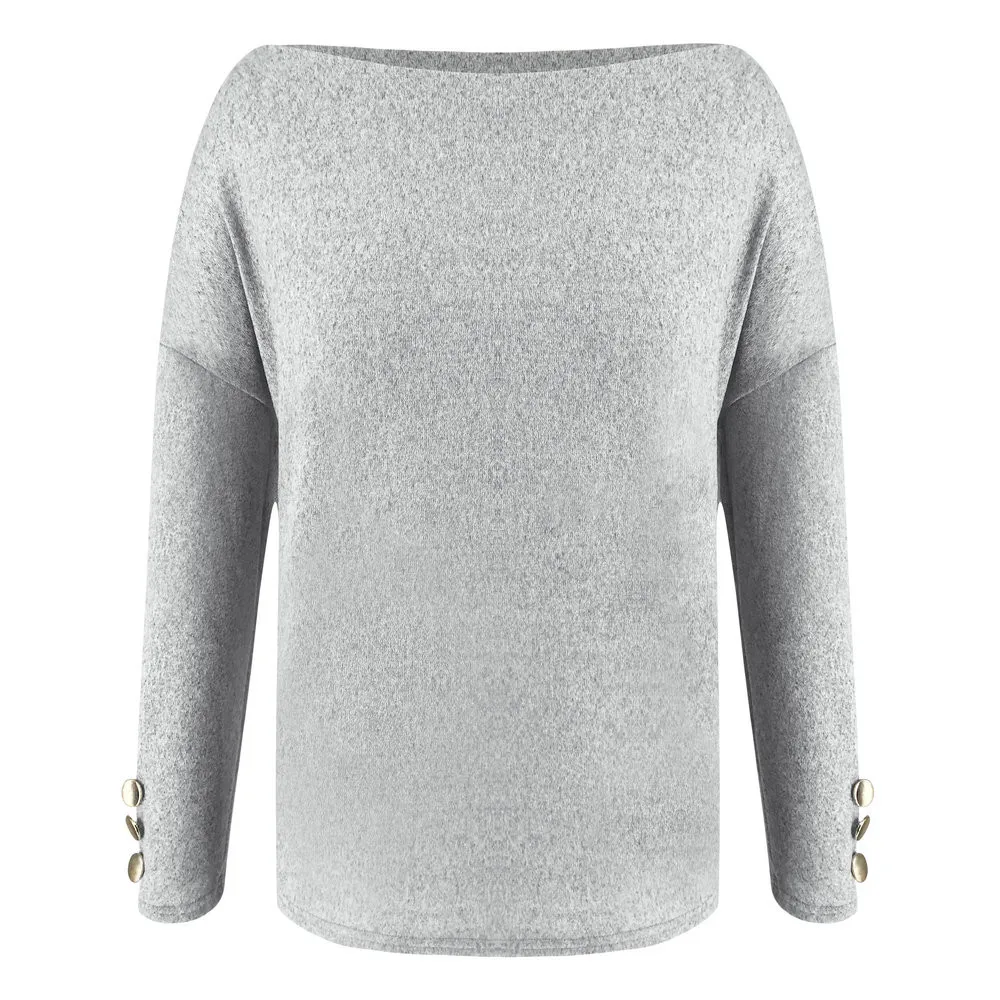 Женская Сексуальная Блузка с длинным рукавом, новая Однотонная футболка с кнопками, пуловер на осень и зиму, модные повседневные Мягкие Топы# M