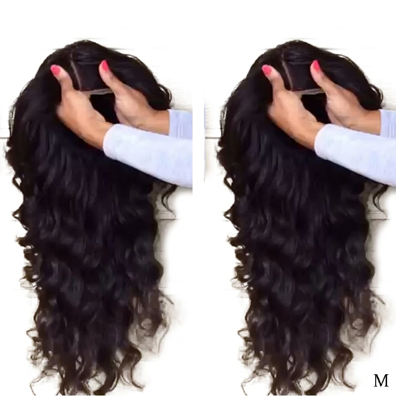 Волнистые бразильские волосы Remy LUFFYHAIR 5x4 5 шелковая основа полный кружевной парик