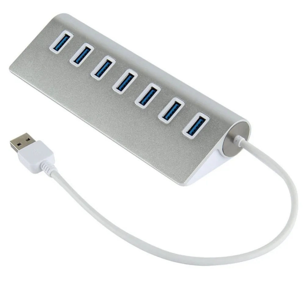 7 в 1 Алюминиевый USB 3,0 вращающийся сплиттер адаптер высокоскоростной концентратор для ноутбука