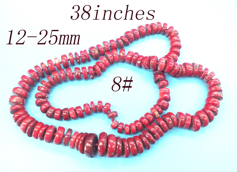 Промо-акция! Классическое коралловое ожерелье, натуральное красное Коралловое ожерелье, африканские мужские свадебные украшения - Окраска металла: 38 inches