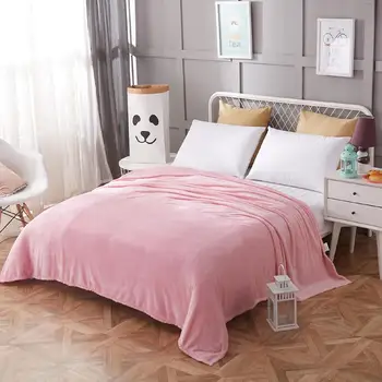 

50 pink bedspread blanket 200x230cm High Density Super Soft Flannel Blanket to on for the sofa/Bed/Car Portable Plaids