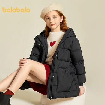 

Balabala Girls down jacket children 2020 new winter clothes girls middle-aged casual warm thick coat