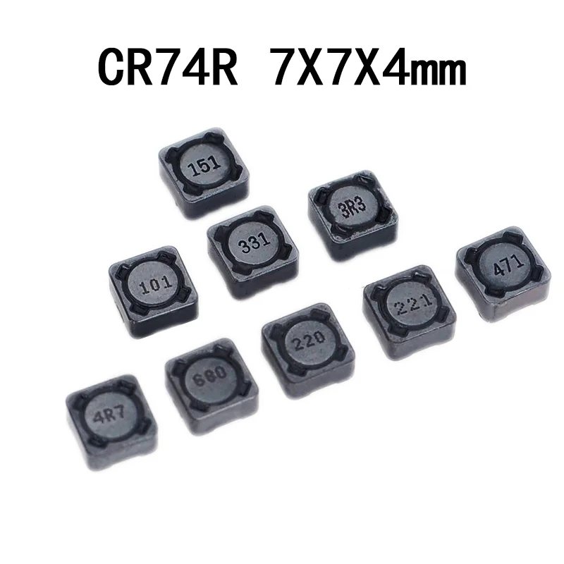 

10PCS CD74R SMD Power Inductor 7*7*4mm 1/1.5/2.2/3.3/4.7/6.8/10/15/22/33/47/68/100/150/220/330/470/680UH Shielded Inductor