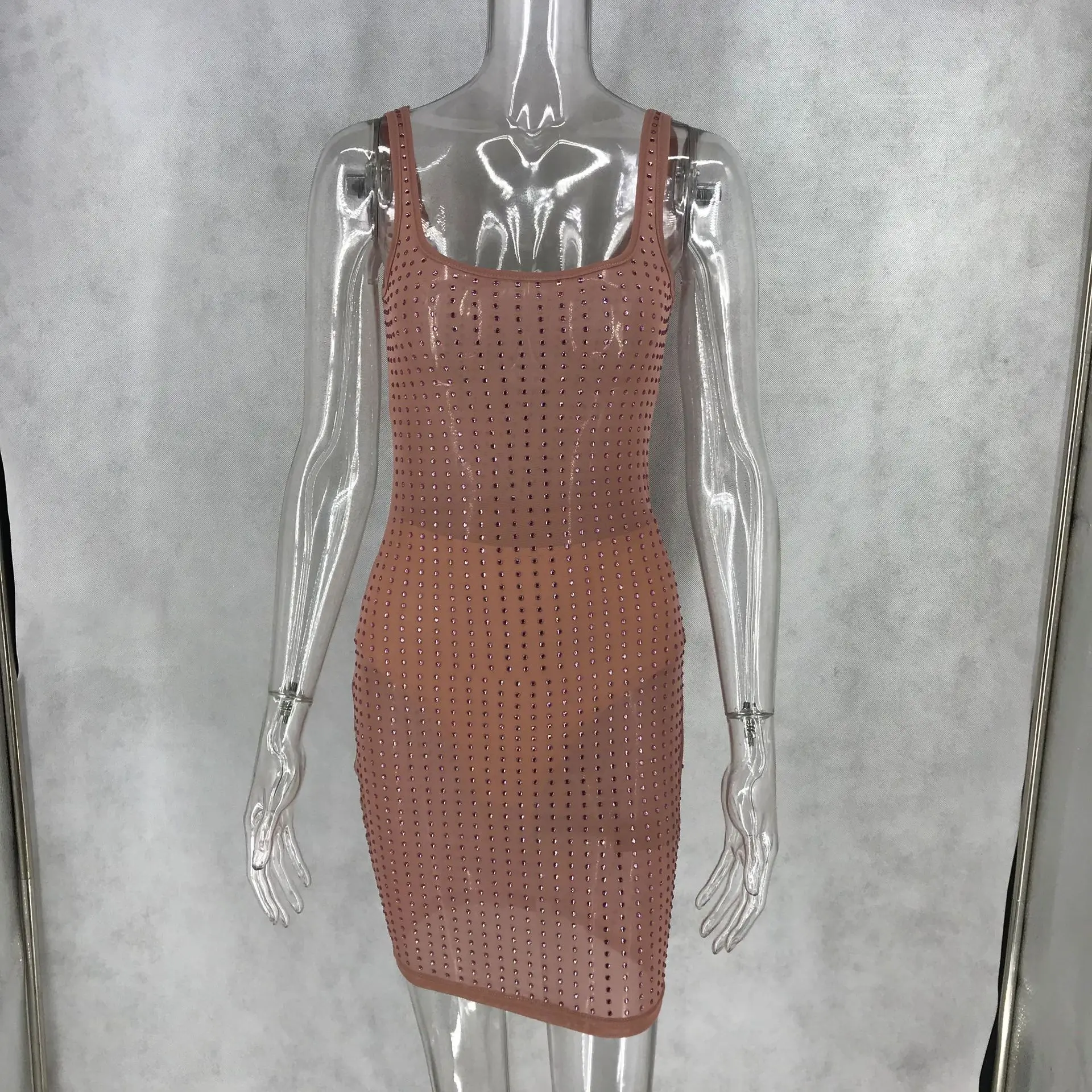 Маленький косточек Настоящее видео! Летняя одежда для женщин Bodycon Спагетти