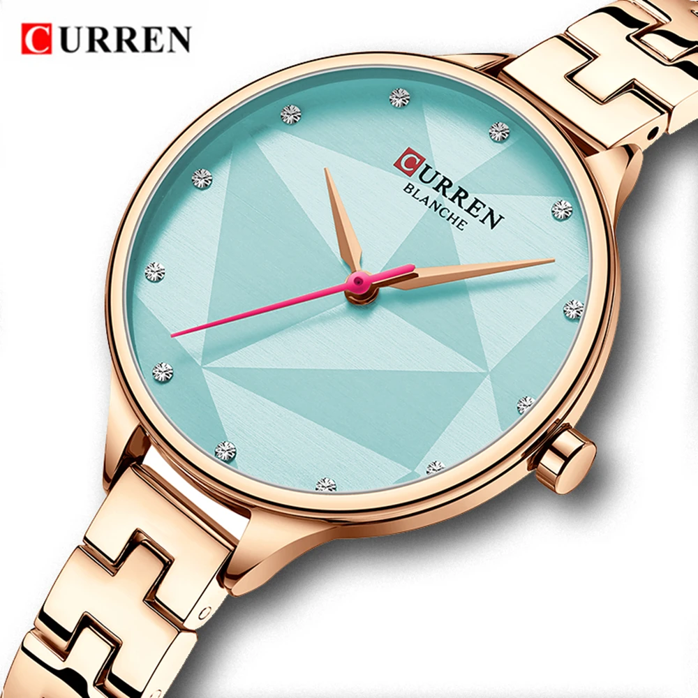 CURREN Fashion Rose Gold Bracelet Watches Women Top Luxury Brand Ladies Quartz Watch Stainless Steel Wristwatch Relogio Feminino