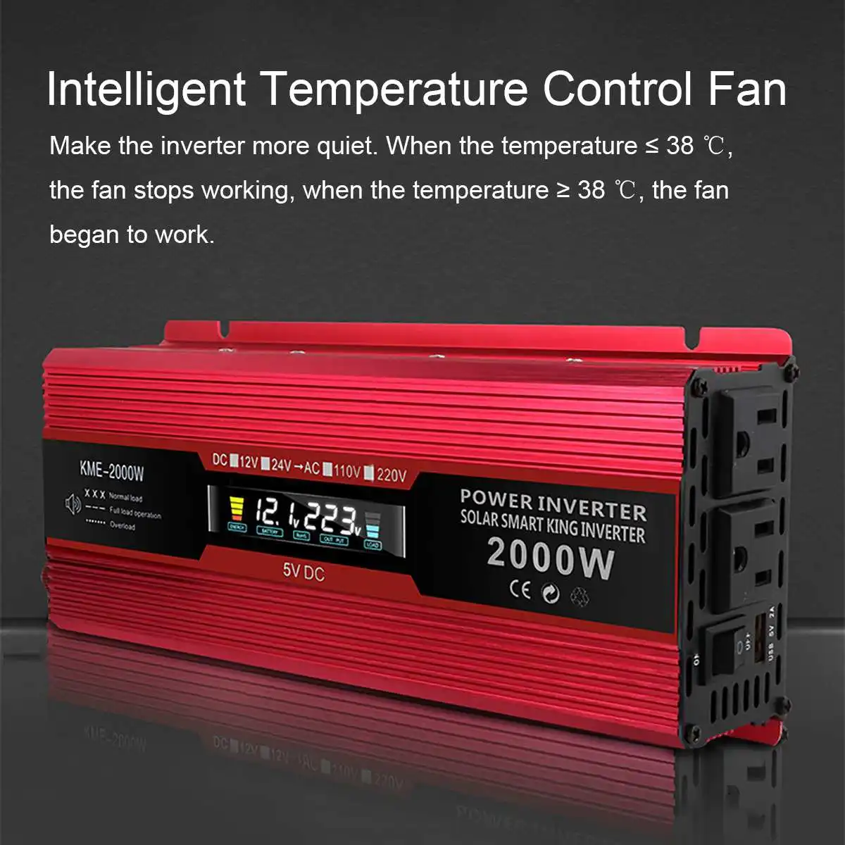 

Power Inverter 2000W AC 12/24V To 220/110V Car Inverter Modified Sine Wave Car Charger Converter Adapter With Cigarette Lighter
