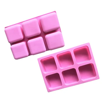 

6 hole square soap silicone Handmade soap mold