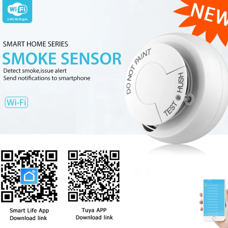 Wi-Fi детектор дыма Zigbee пожарная сигнализация Высокая чувствительность датчик дыма умная домашняя система безопасности детектор Rookmelder De Humo