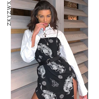 

ZKYZWX Sexy Slip Mini Dress Summer Clother for Women 2020 Fashion Vestidos Elegant Spaghetti Strap Backless Night Club Dresses